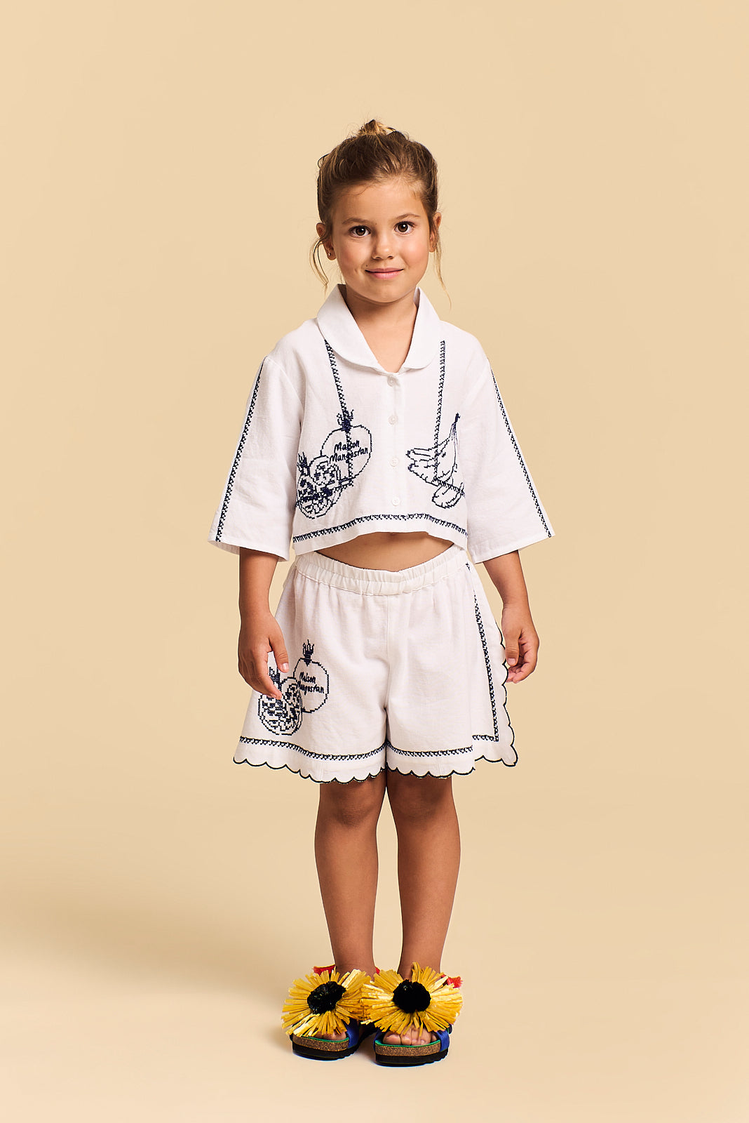 POMMEGRANATE EMBROIDERY SHIRT WHITE