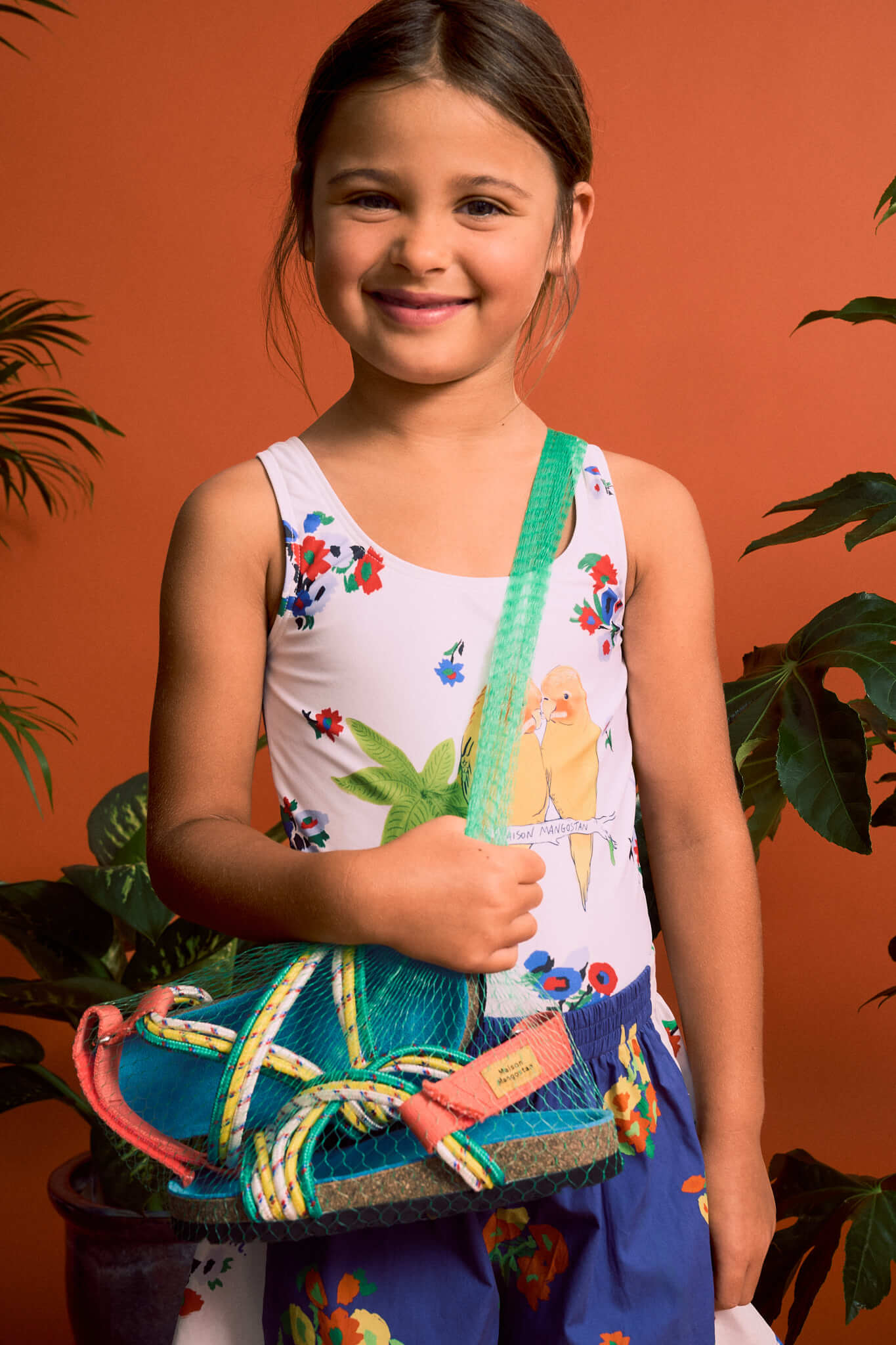 BLOSSOM BIRDS SWIMSUIT WHITE