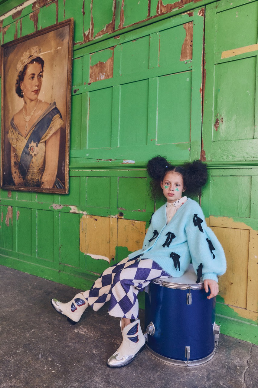 HARLEQUIN PANTS ANGORA/BLUE
