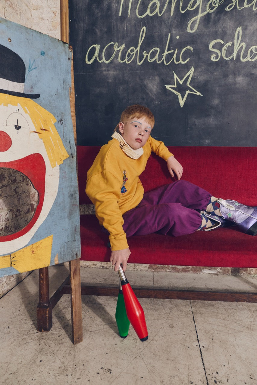 CIRCUS EMBROIDERY SWEATSHIRT CURRY