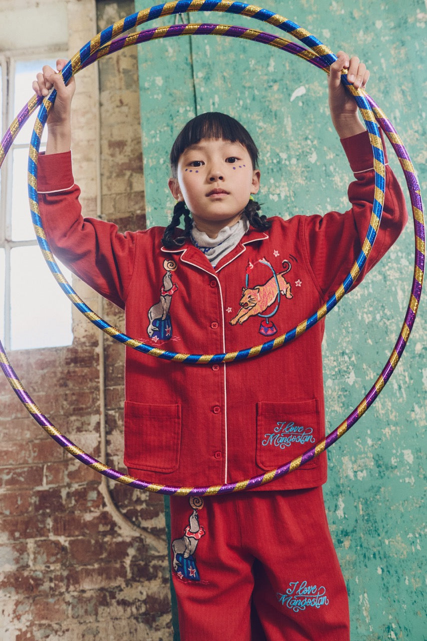 CIRCUS EMBROIDERY SHIRT BURGUNDY
