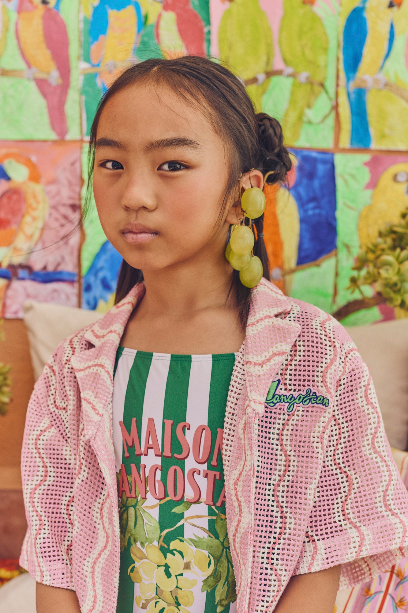 UVAS STRIPED SWIMSUIT GREEN