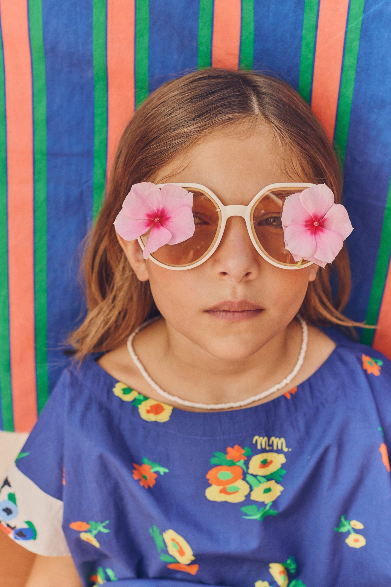 BLOSSOM PATCHWORK TOP BLUE / WHITE