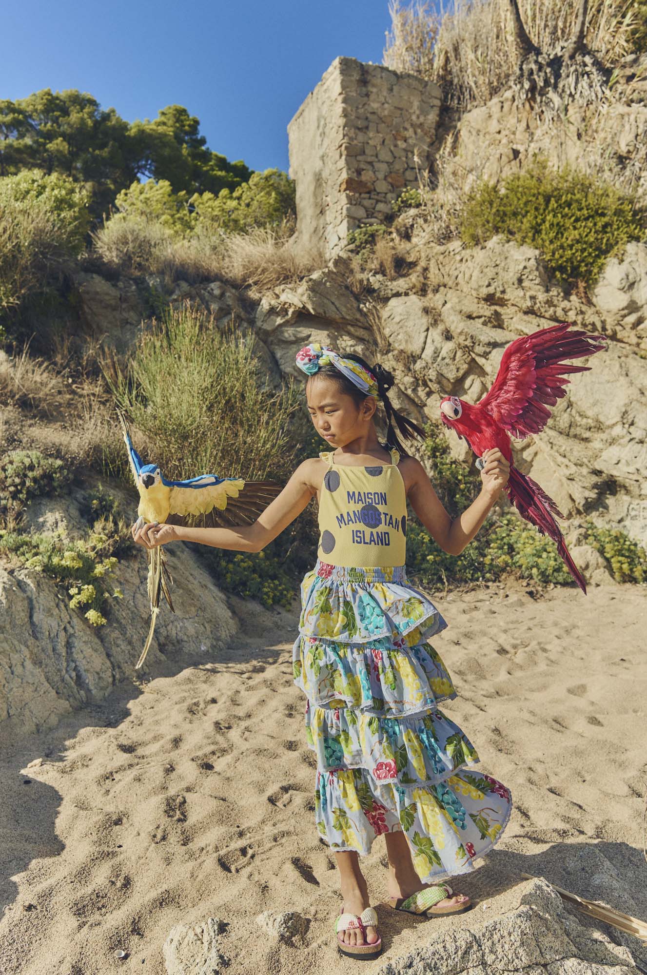 RUFFLES UVAS SKIRT LIGHT BLUE