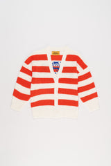 Stripe Cardigan Red/White