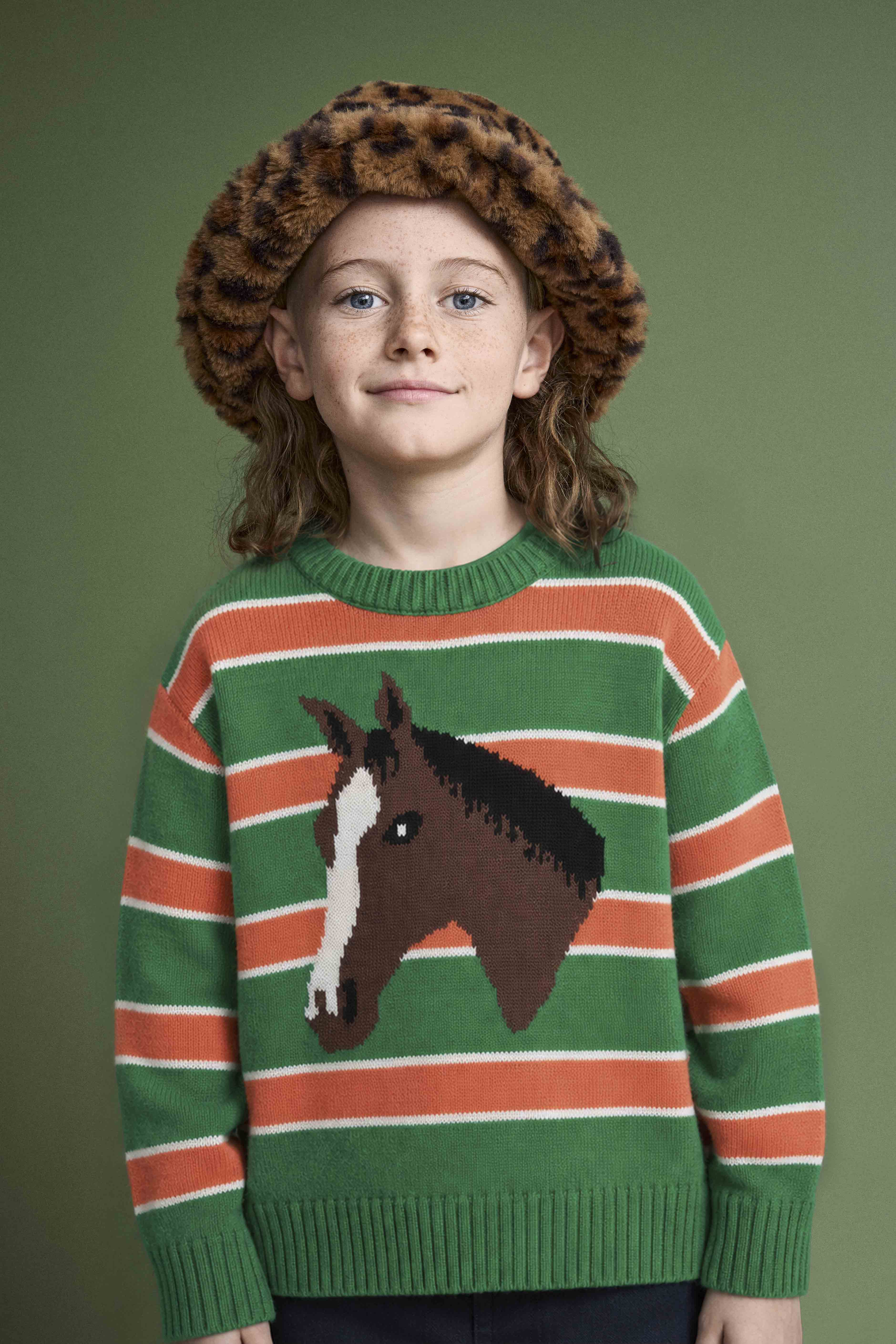 HORSE KNITTED JERSEY GREEN