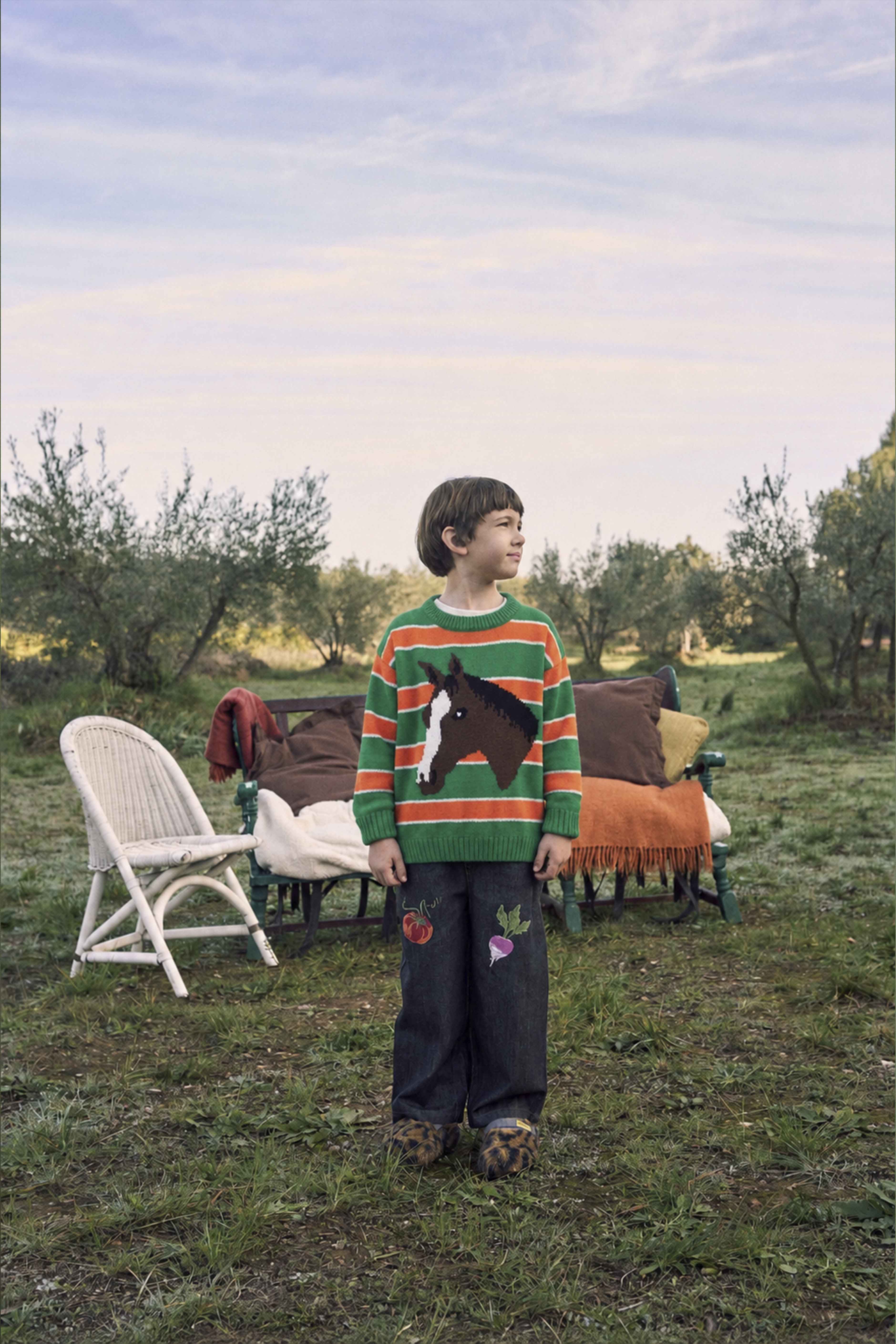 HORSE KNITTED JERSEY GREEN