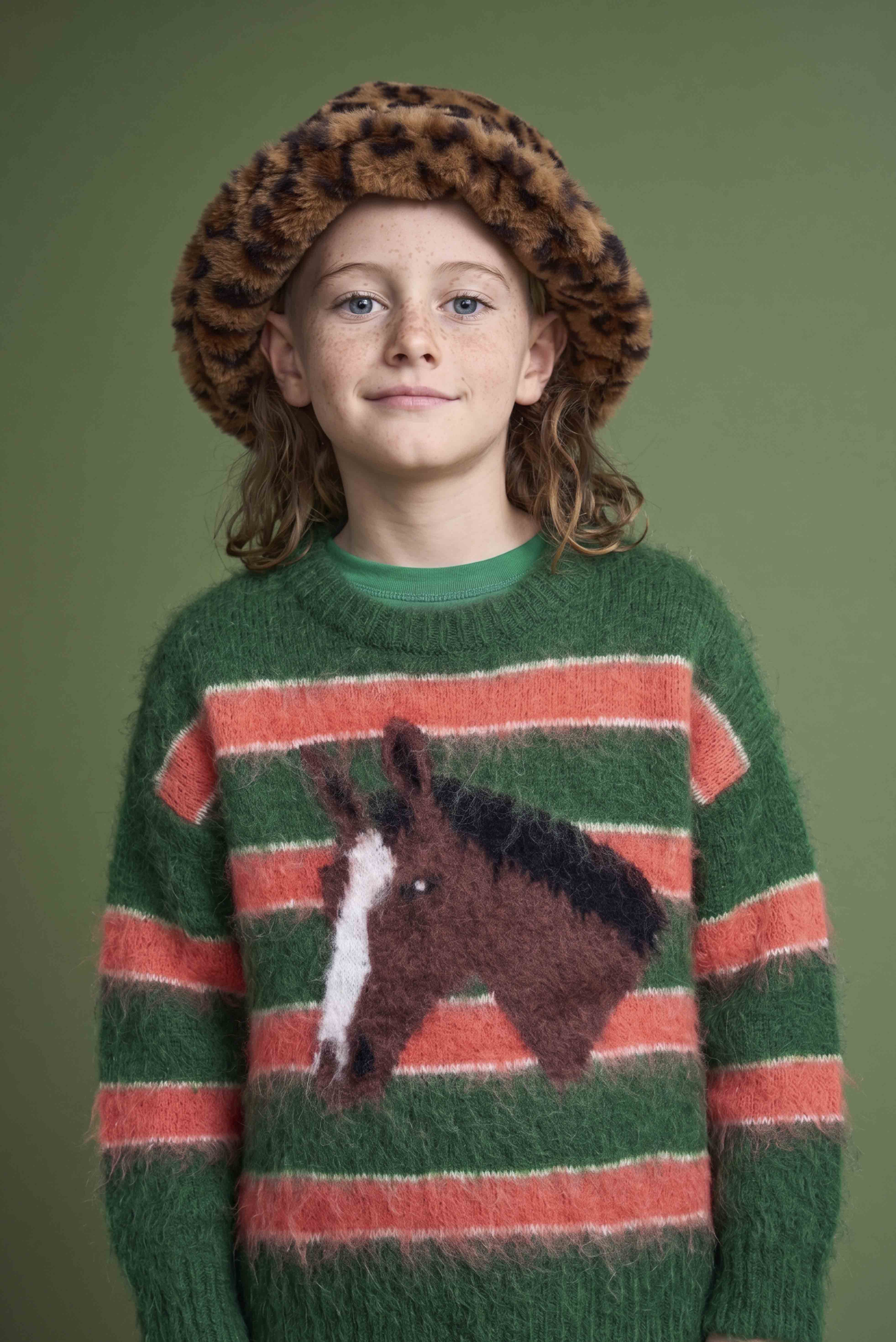 HORSE KNITTED JERSEY GREEN
