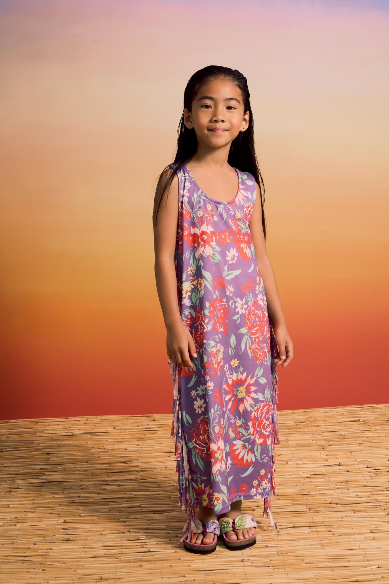 BEVERLY FRINGE DRESS DEEP PURPLE