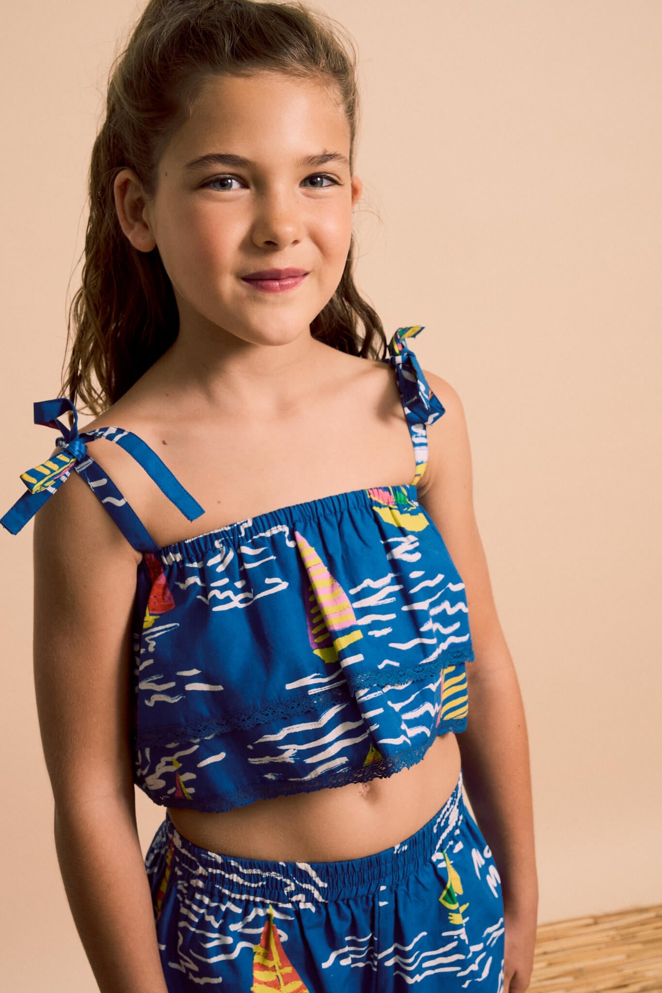 BARCOS RUFFLES TOP BLUE