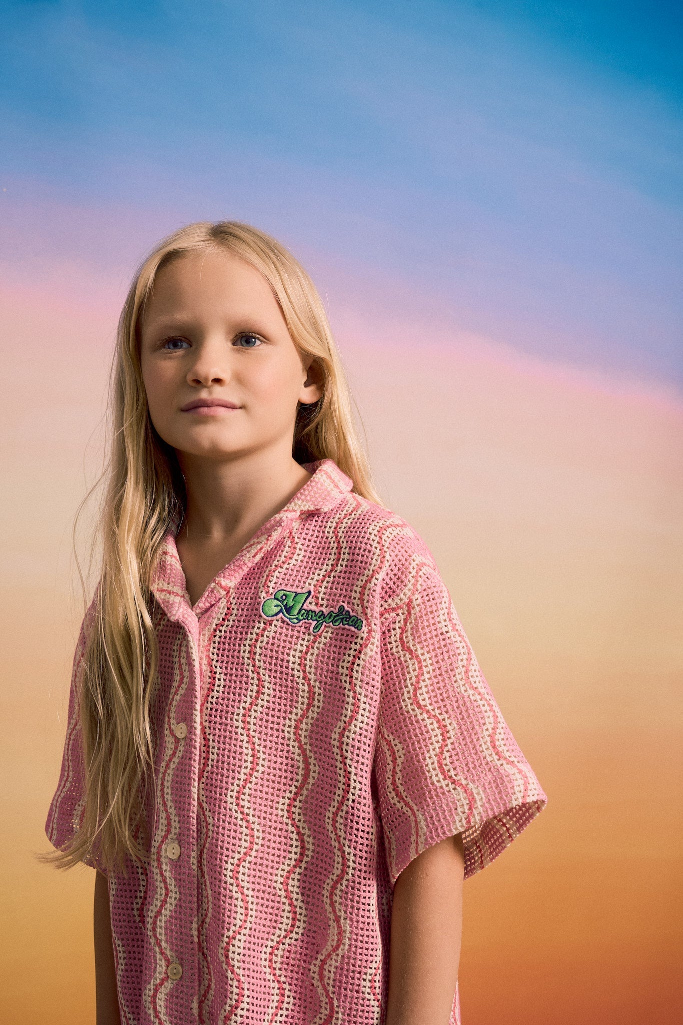 WAVY MESH SHIRT LIGHT PINK