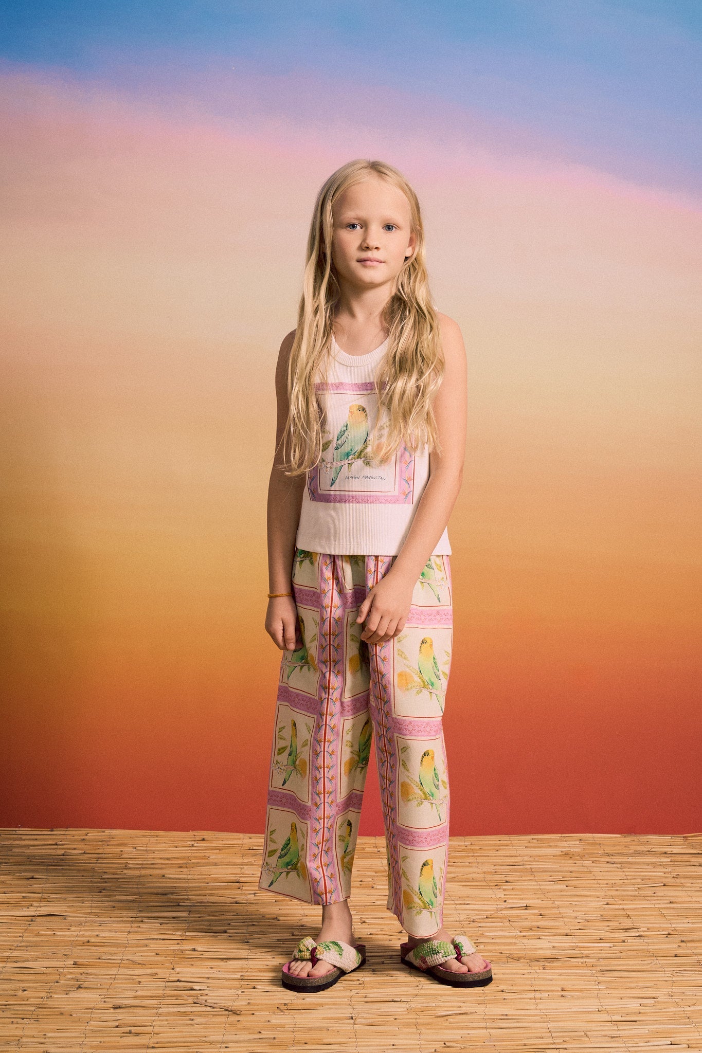 BIRDS PATCHWORK PANTS BLUSH