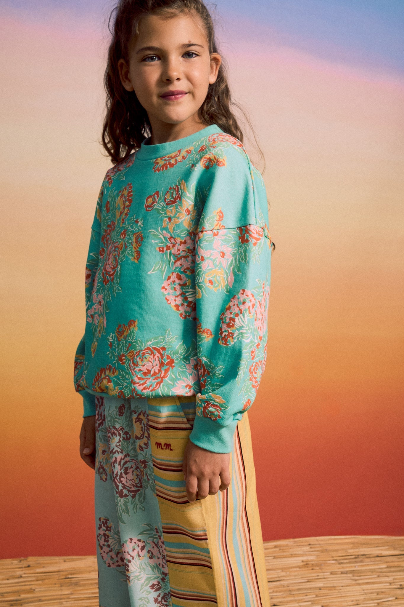 VINTAGE FLOWERS SWEATSHIRT MINT