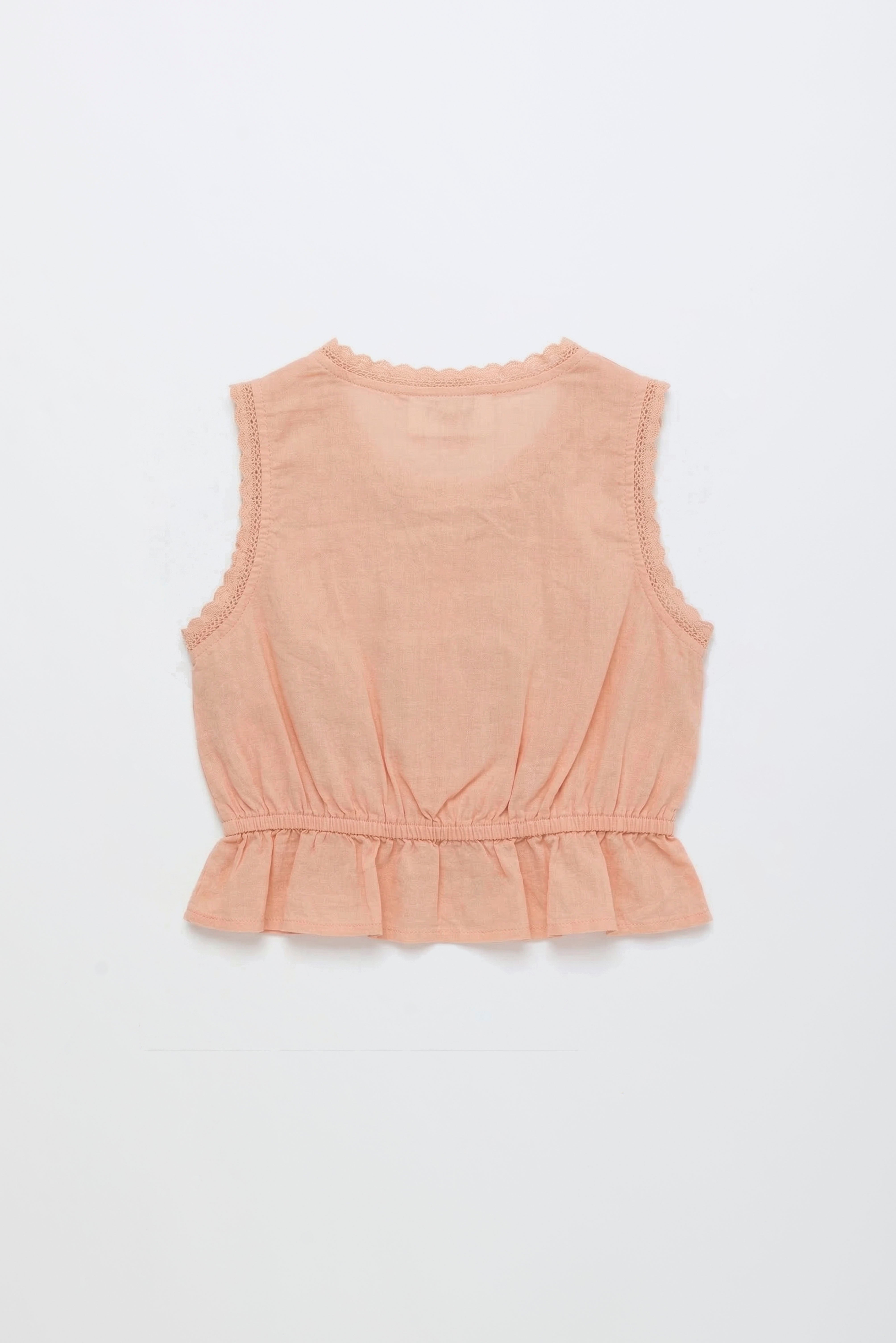 BIRDS EMBROIDERED TOP PEACH