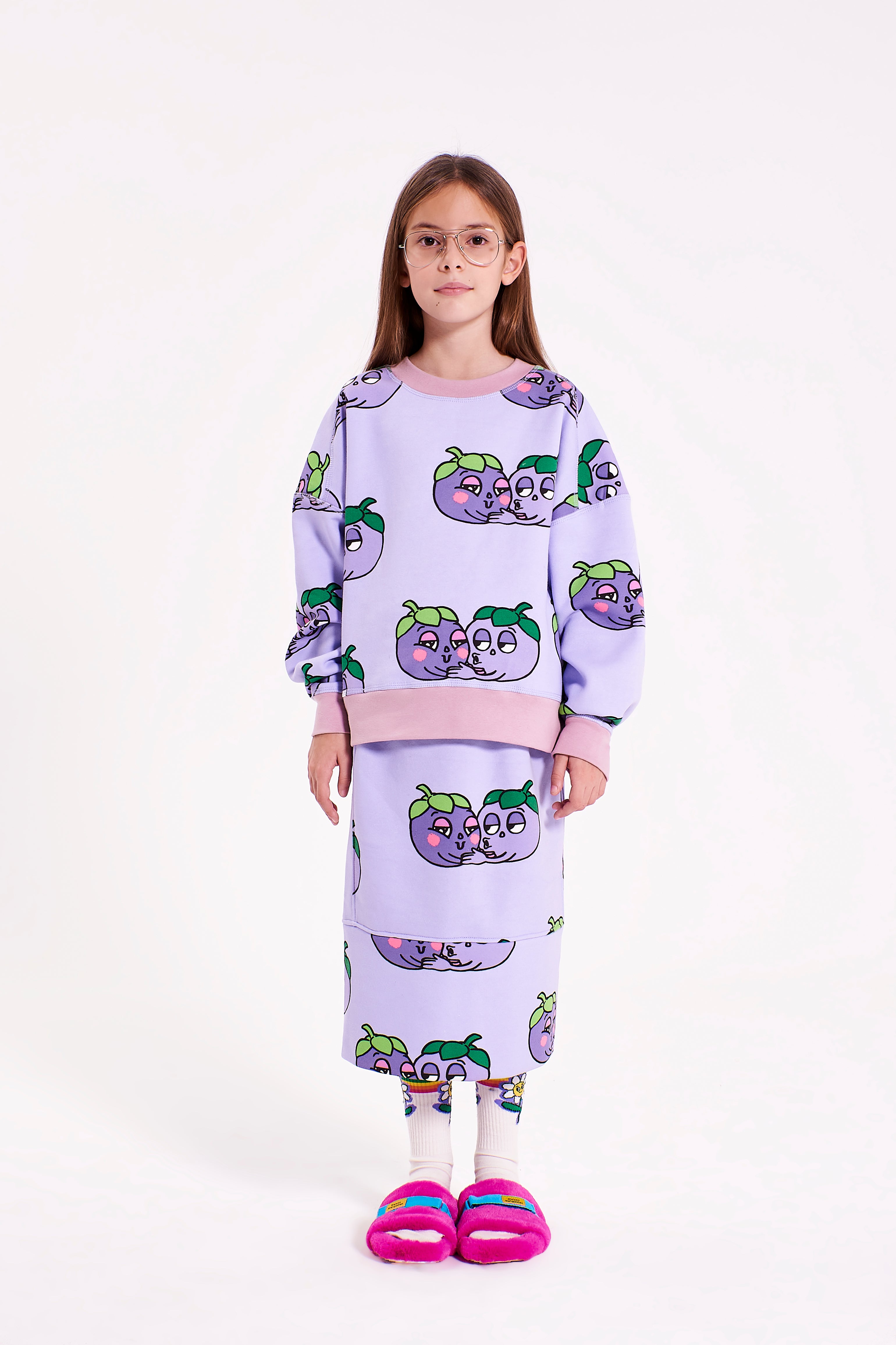 Sweatshirt „Kiss“ in süßem Lavendel