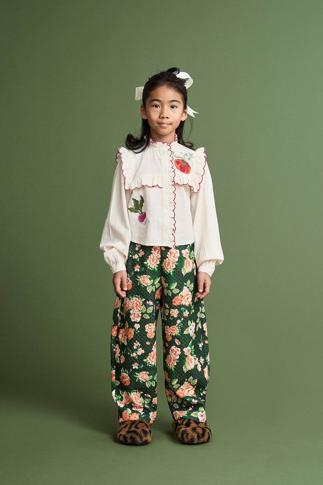 VEGETABLES  EMBROIDERY SHIRT ANGORA