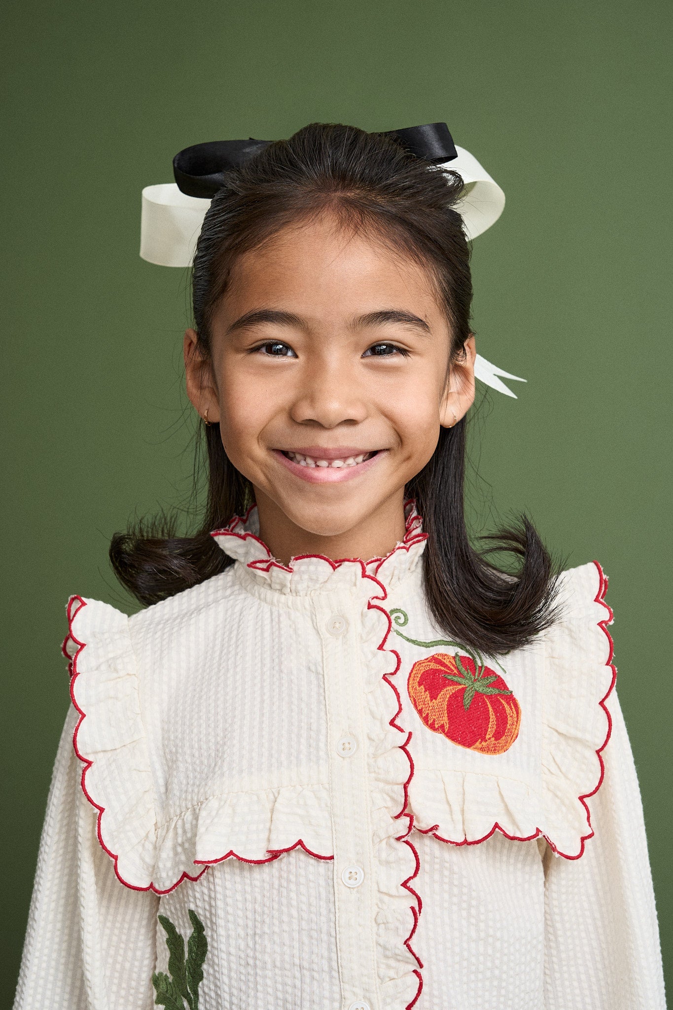 VEGETABLES  EMBROIDERY SHIRT ANGORA