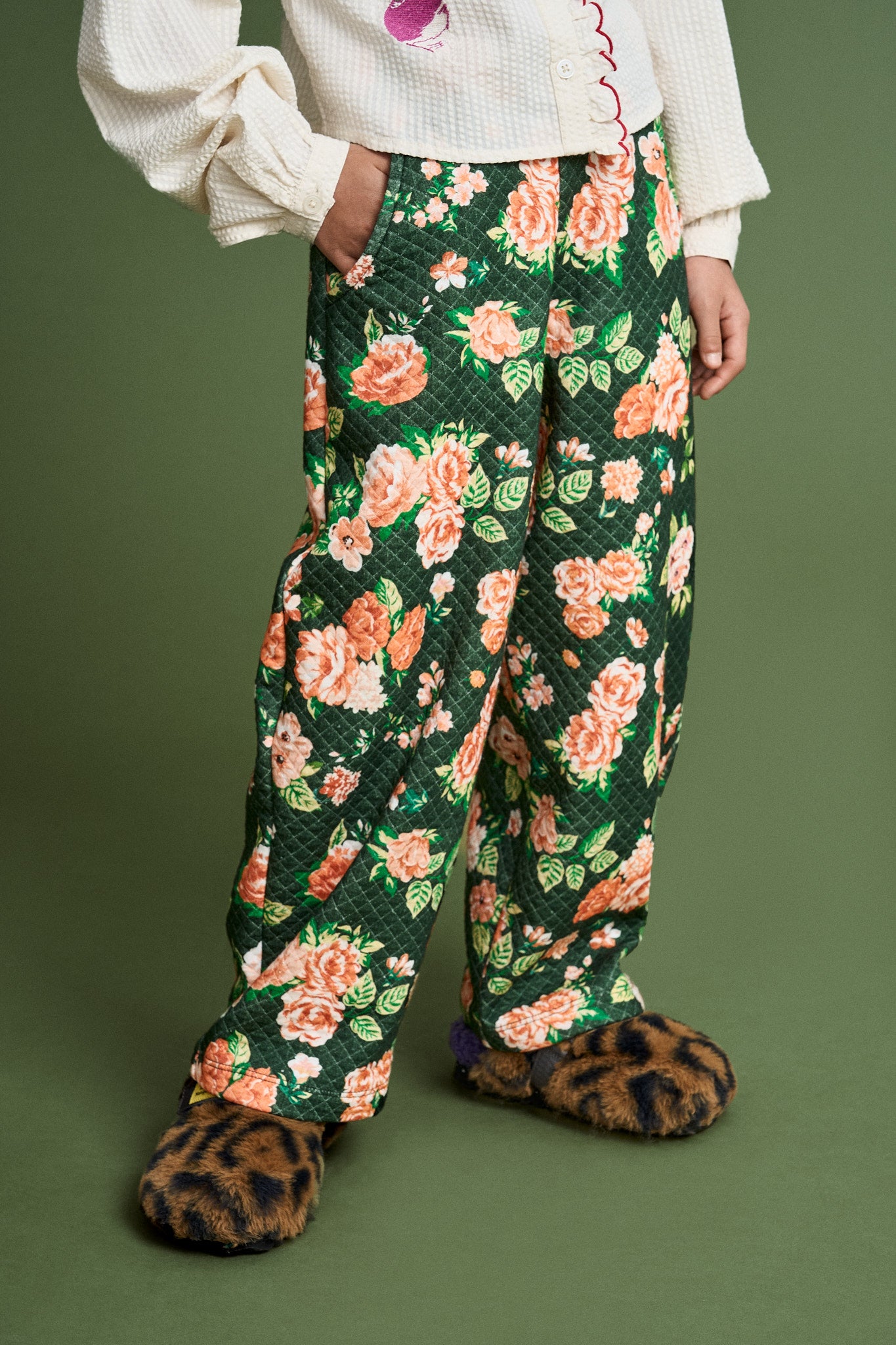 CRETONA QUILTED PANTS GREEN