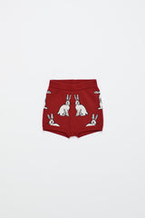 INTARSIA KANINCHEN STRICKSHORTS ROT 