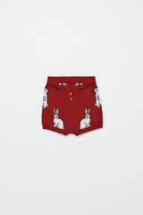 INTARSIA KANINCHEN STRICKSHORTS ROT 