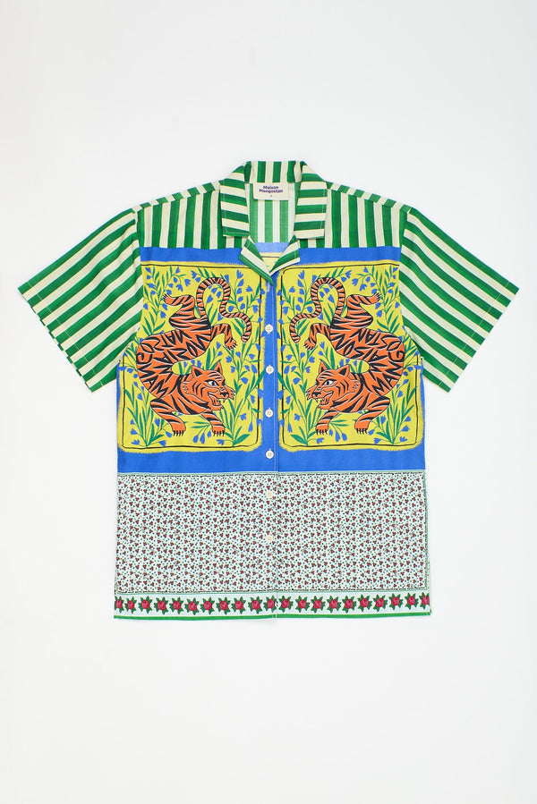 TIGER PATCHWORK SHIRT GREEN ADULT