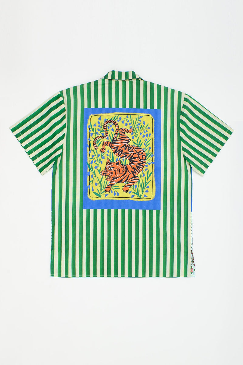 TIGER PATCHWORK SHIRT GREEN ADULT