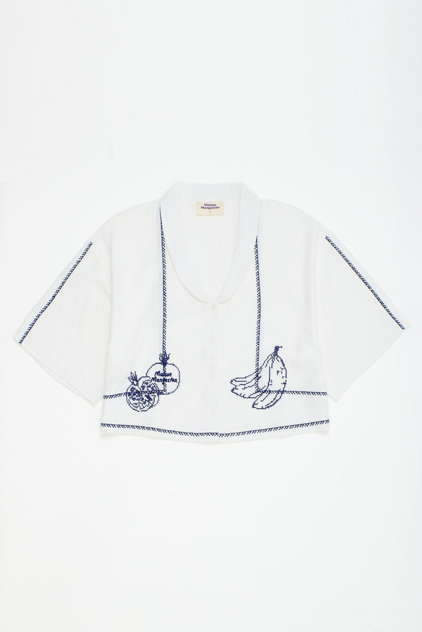 POMEGRANATE EMBROIDERY SHIRT WHITE ADULT