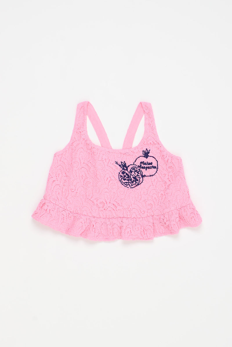 TOP AUS SPITZE MIT POMMEGRANATEN ROSA