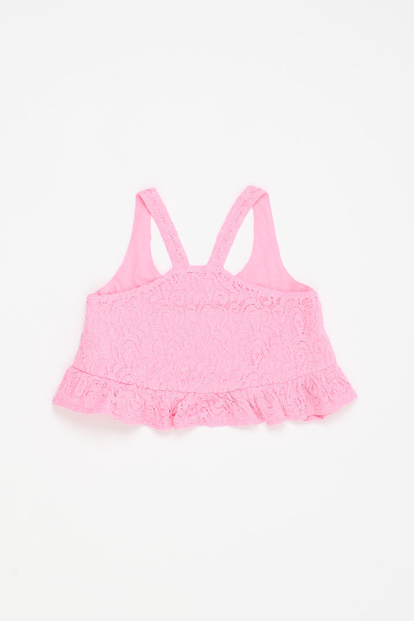 POMMEGRANATE LACE TOP PINK