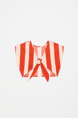 TOP MIT WASSERMELONENSTREIFEN WEISS/ROT