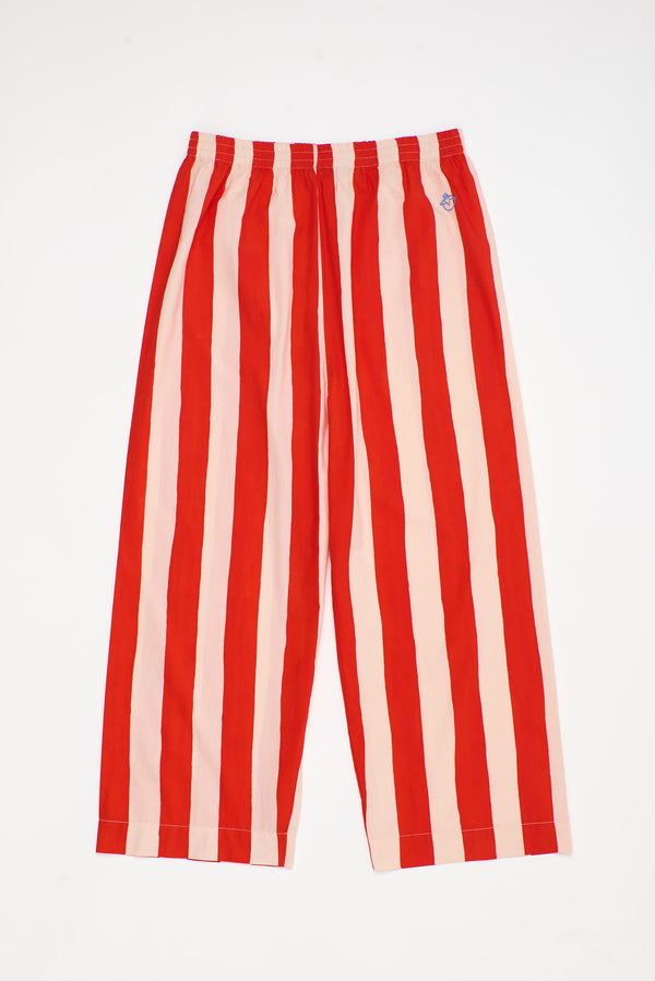 STRIPES TROUSERS WHITE/ RED ADULT