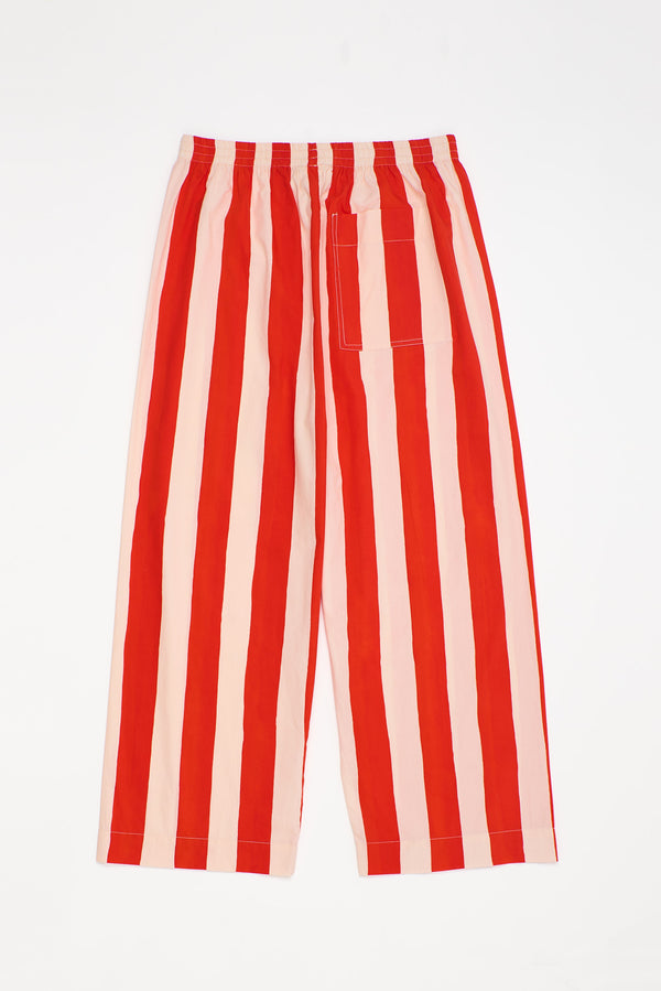STRIPES TROUSERS WHITE/ RED ADULT