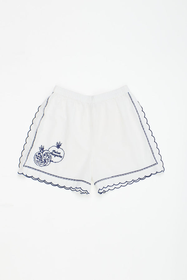POMEGRANATE EMBROIDERY SHORT WHITE ADULT