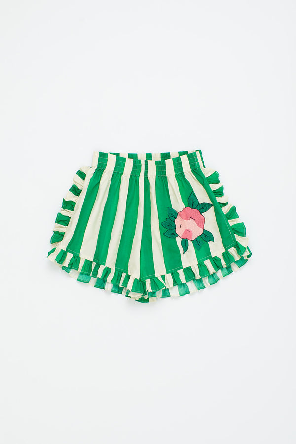 FLOWERS STRIPES SHORT WHITE/GREEN