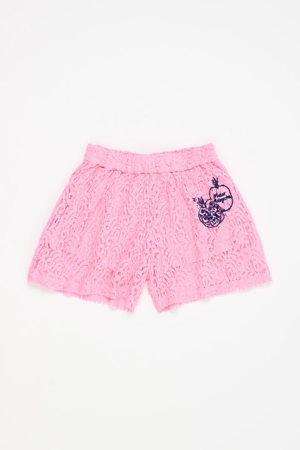 POMMEGRANATE LACE SHORT PINK