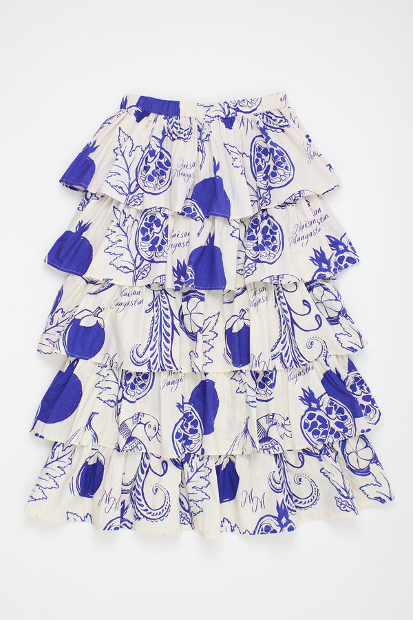 POMEGRANATE SKIRT WHITE/BLUE ADULT