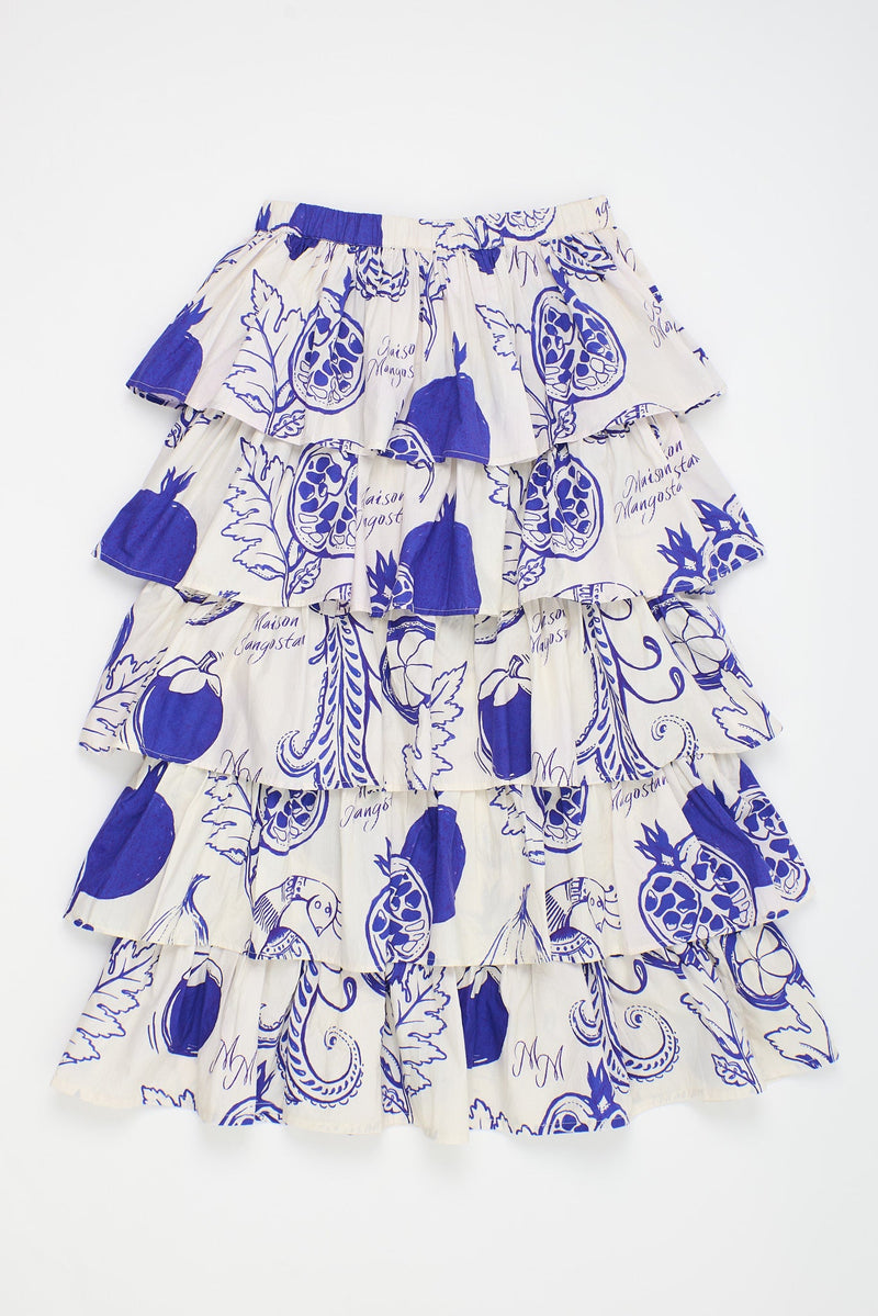 POMEGRANATE SKIRT WHITE/BLUE ADULT