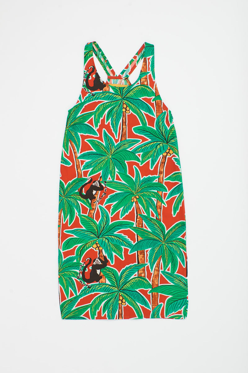 MONKEY FOREST DRESS RED