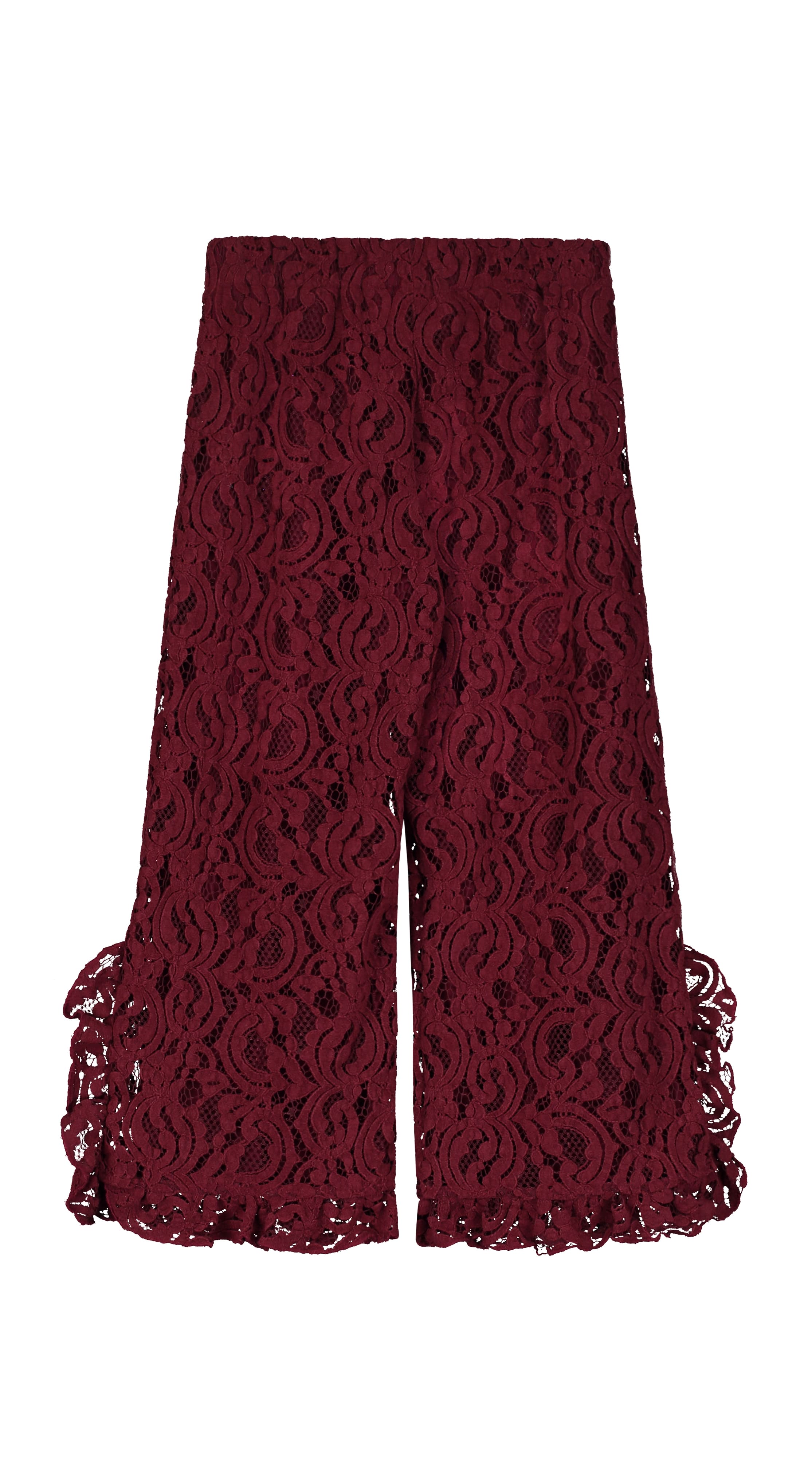 CHENILLE LACE TROUSERS BURGUNDY