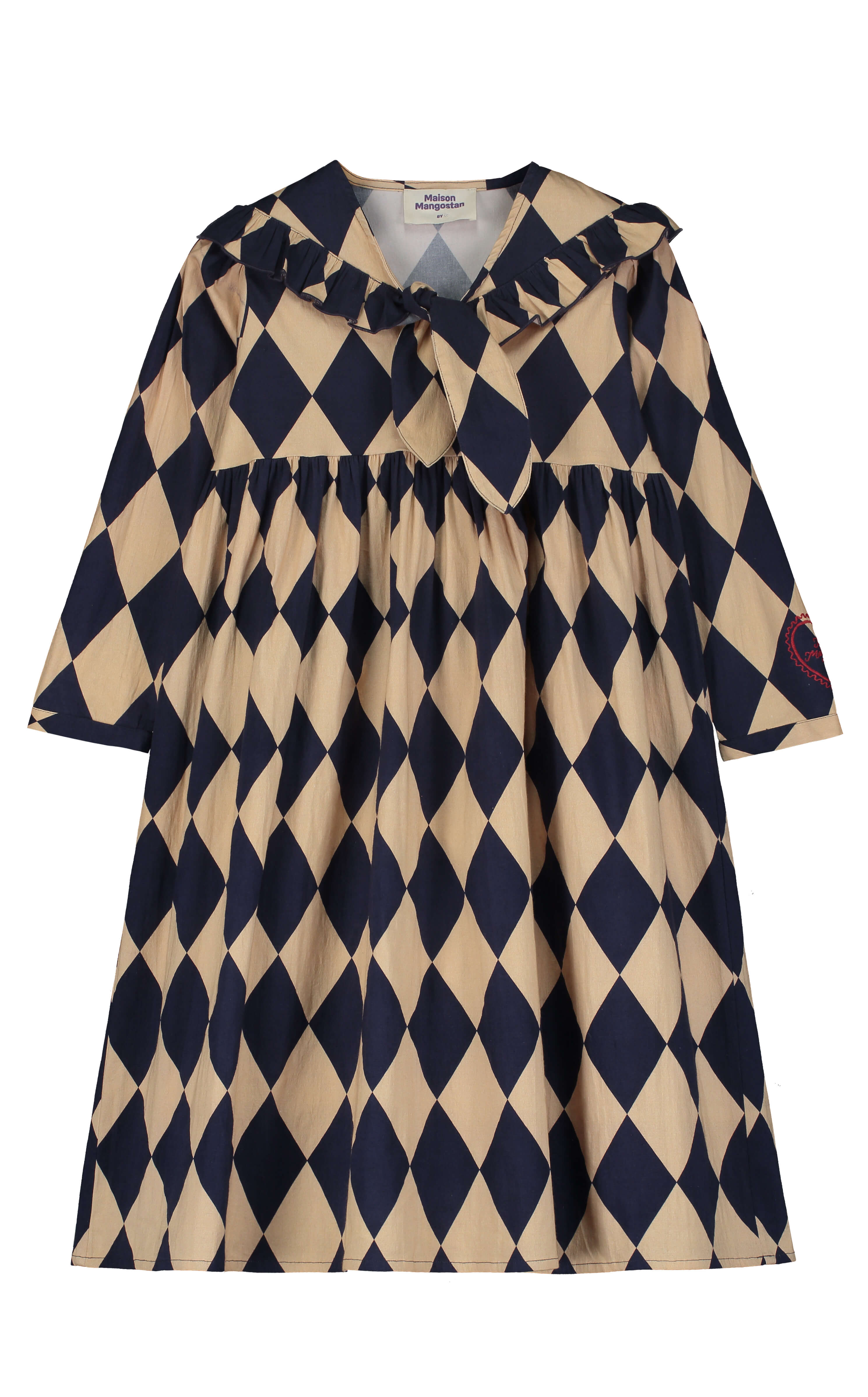 HARLEQUIN DRESS ANGORA/BLUE