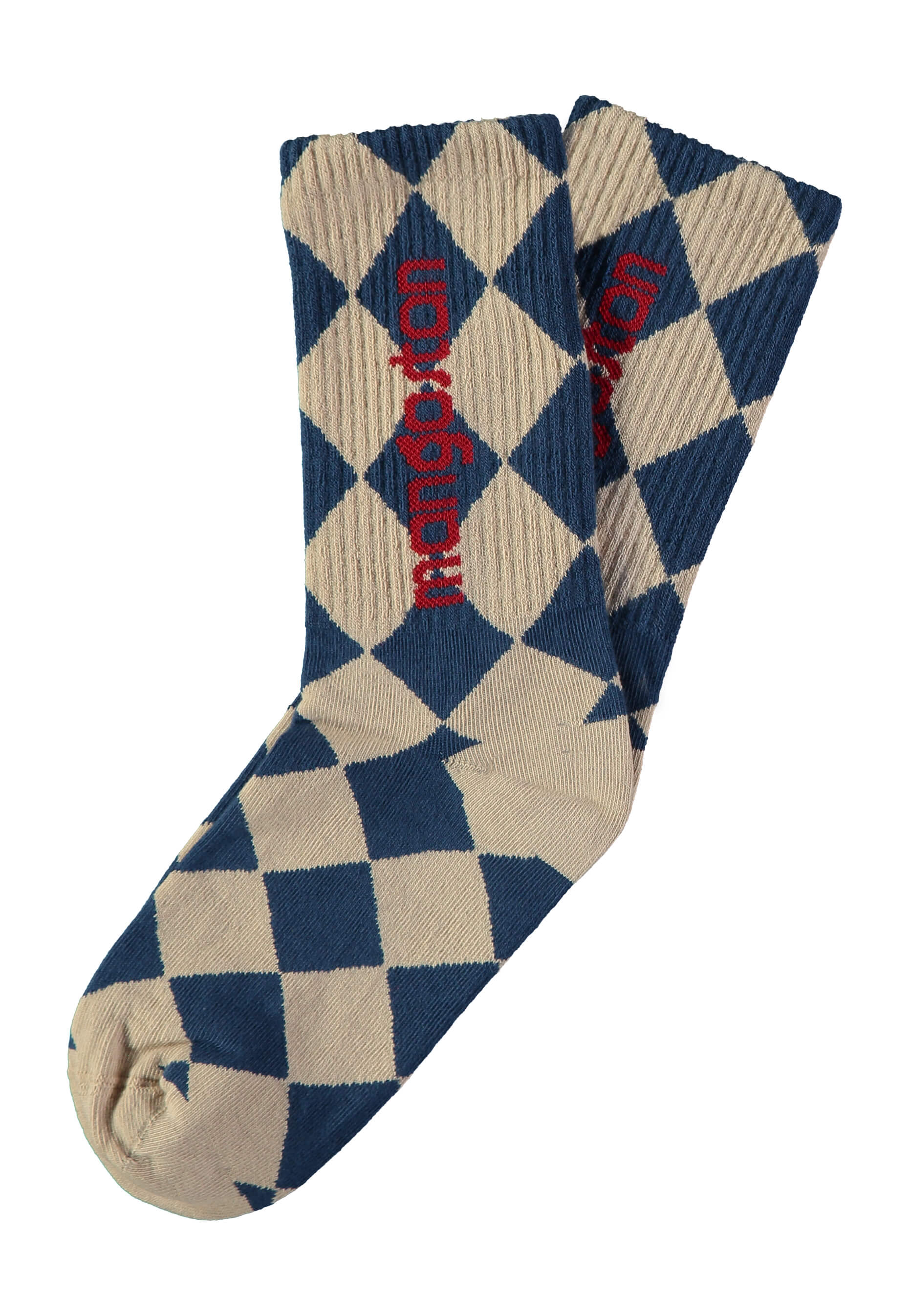 HARLEQUIN SOCK ANGORA/BLUE