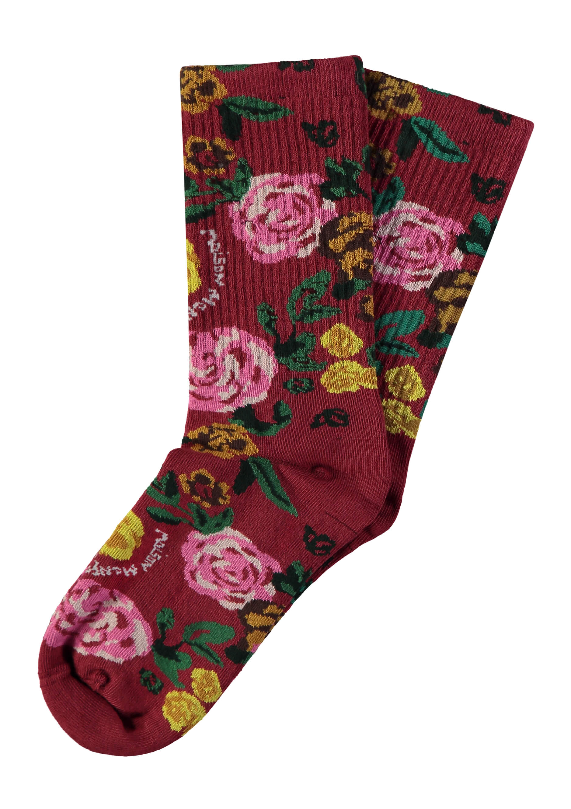 ROSES SOCK BURGUNDY