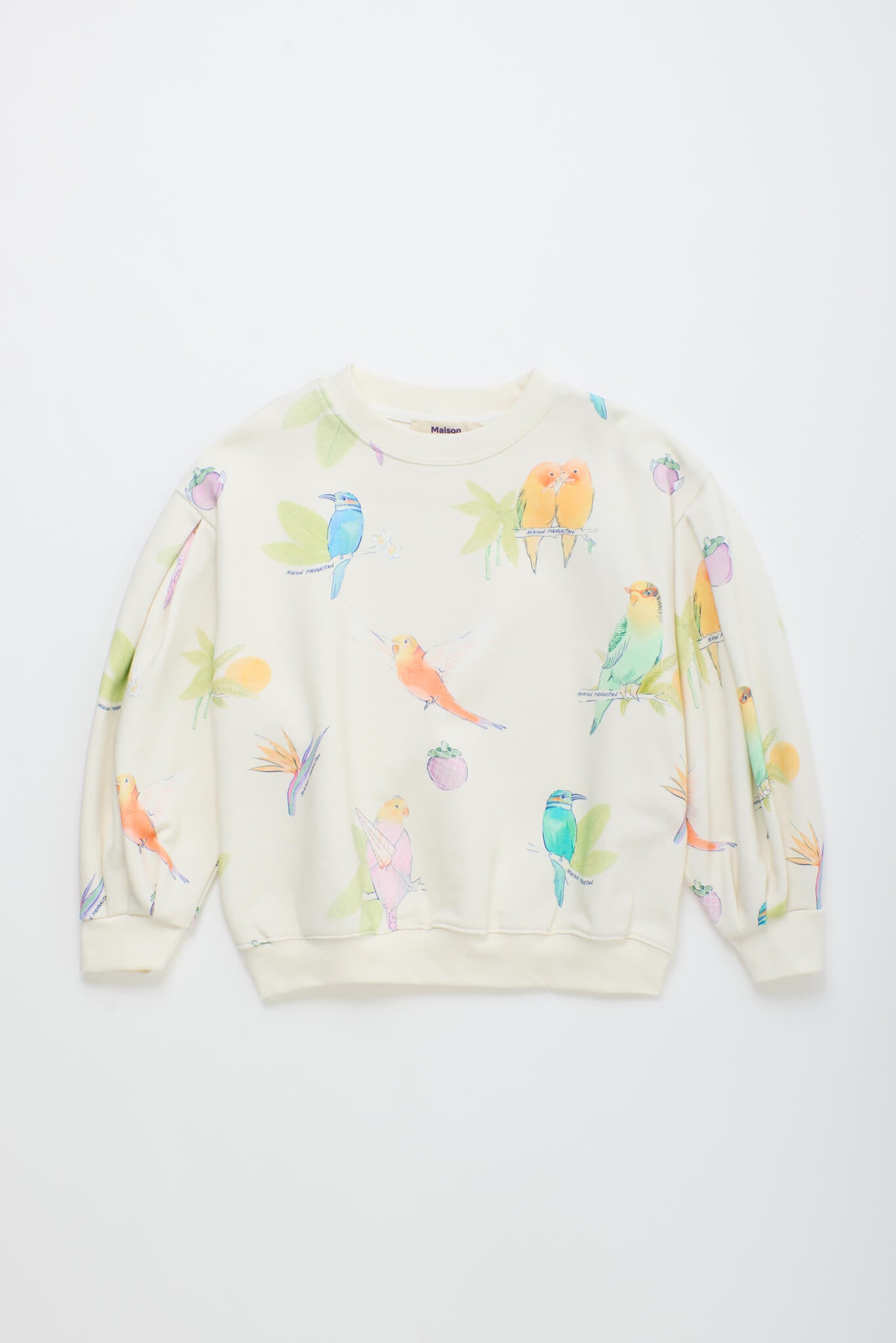 BIRDS SWEATSHIRT CLOUDY WHITE