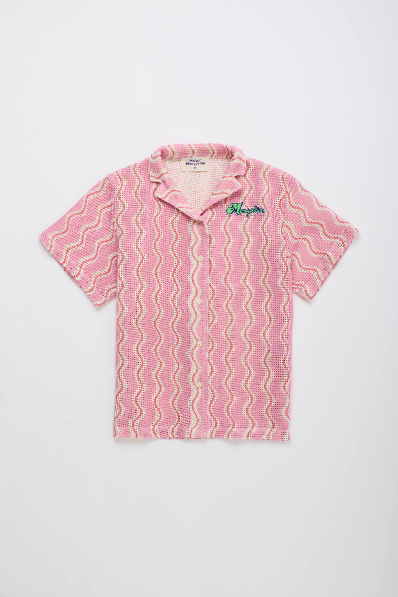 WAVY MESH SHIRT LIGHT PINK