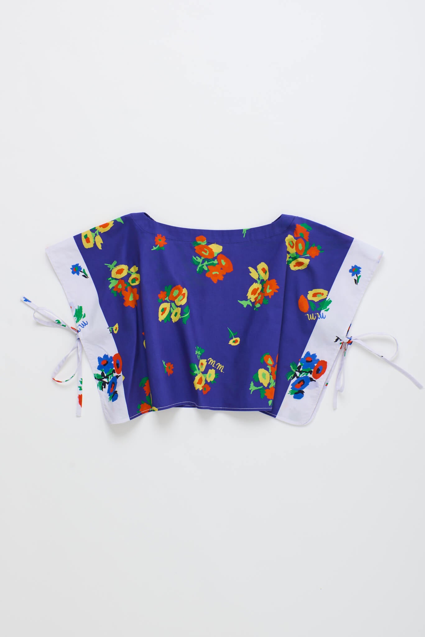 BLOSSOM PATCHWORK TOP BLUE / WHITE