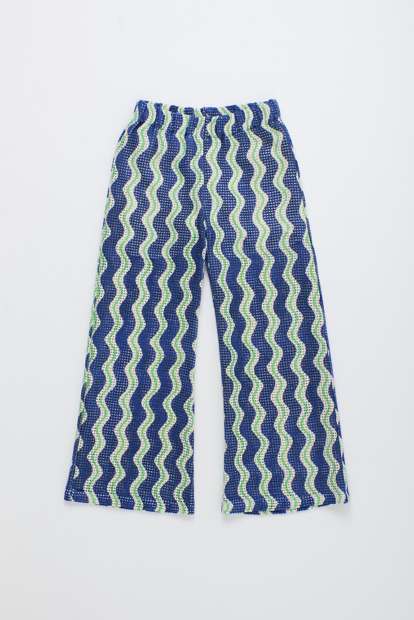 WAVY KNIT PANTS BLUE