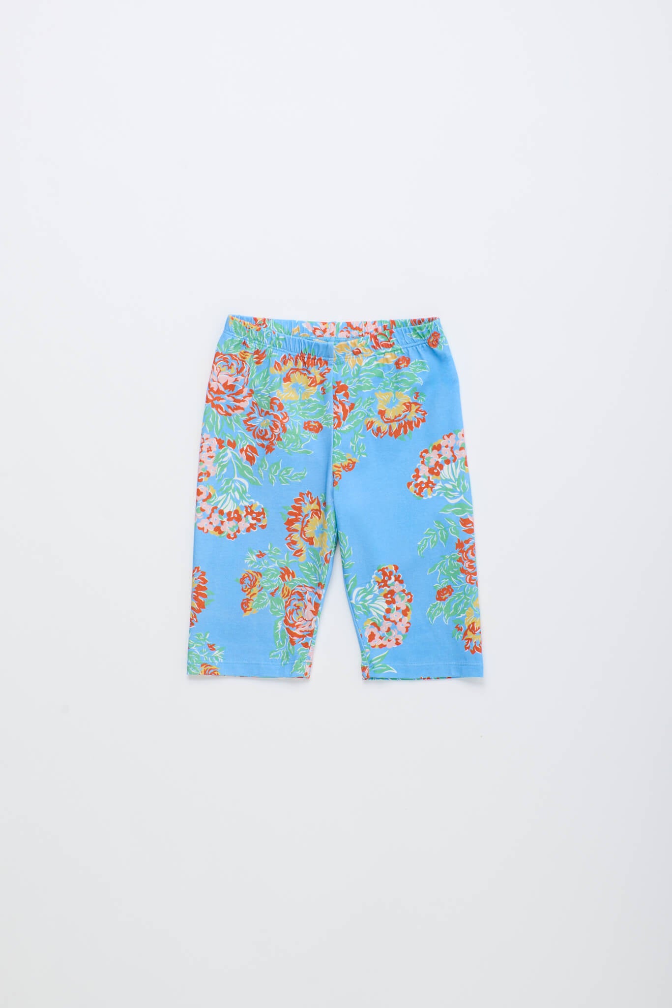 VINTAGE FLOWERS SHORT LEGGINGS LIGHT BLUE