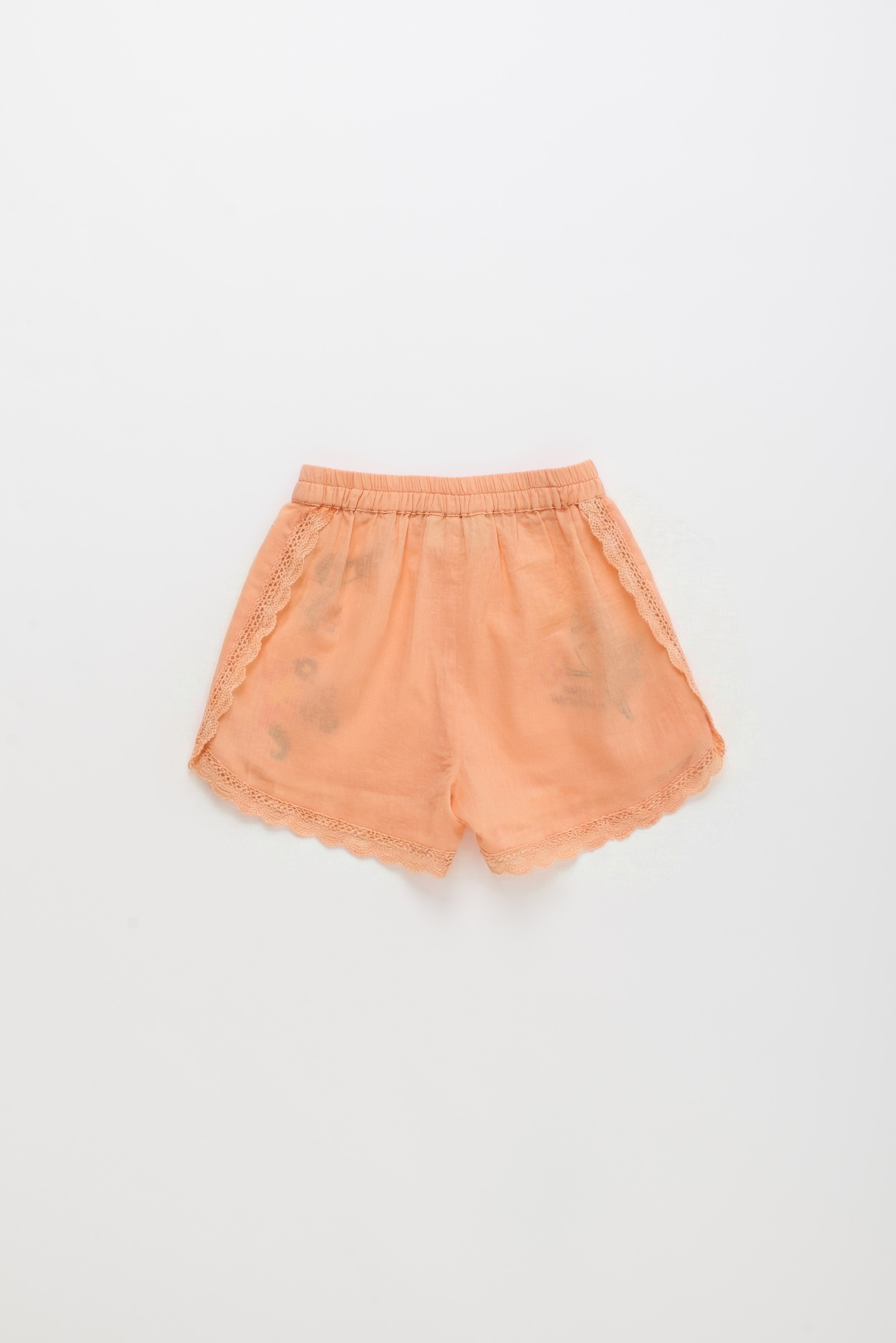 BIRDS EMBROIDERED SHORTS PEACH