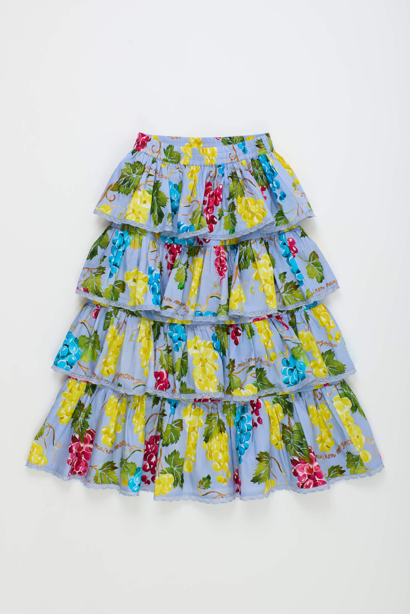 RUFFLES UVAS SKIRT LIGHT BLUE