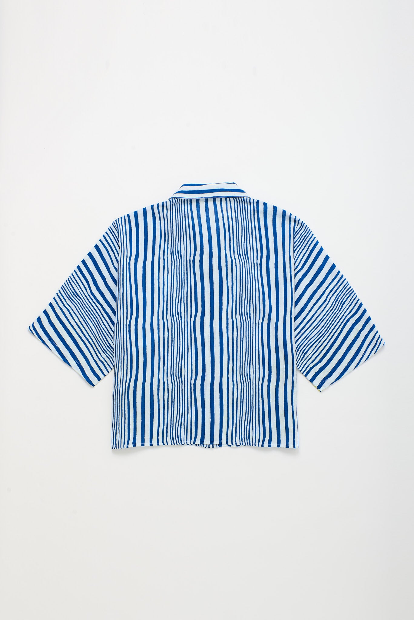 BLUE STRIPES EMBROIDERY GRAPES SHIRT